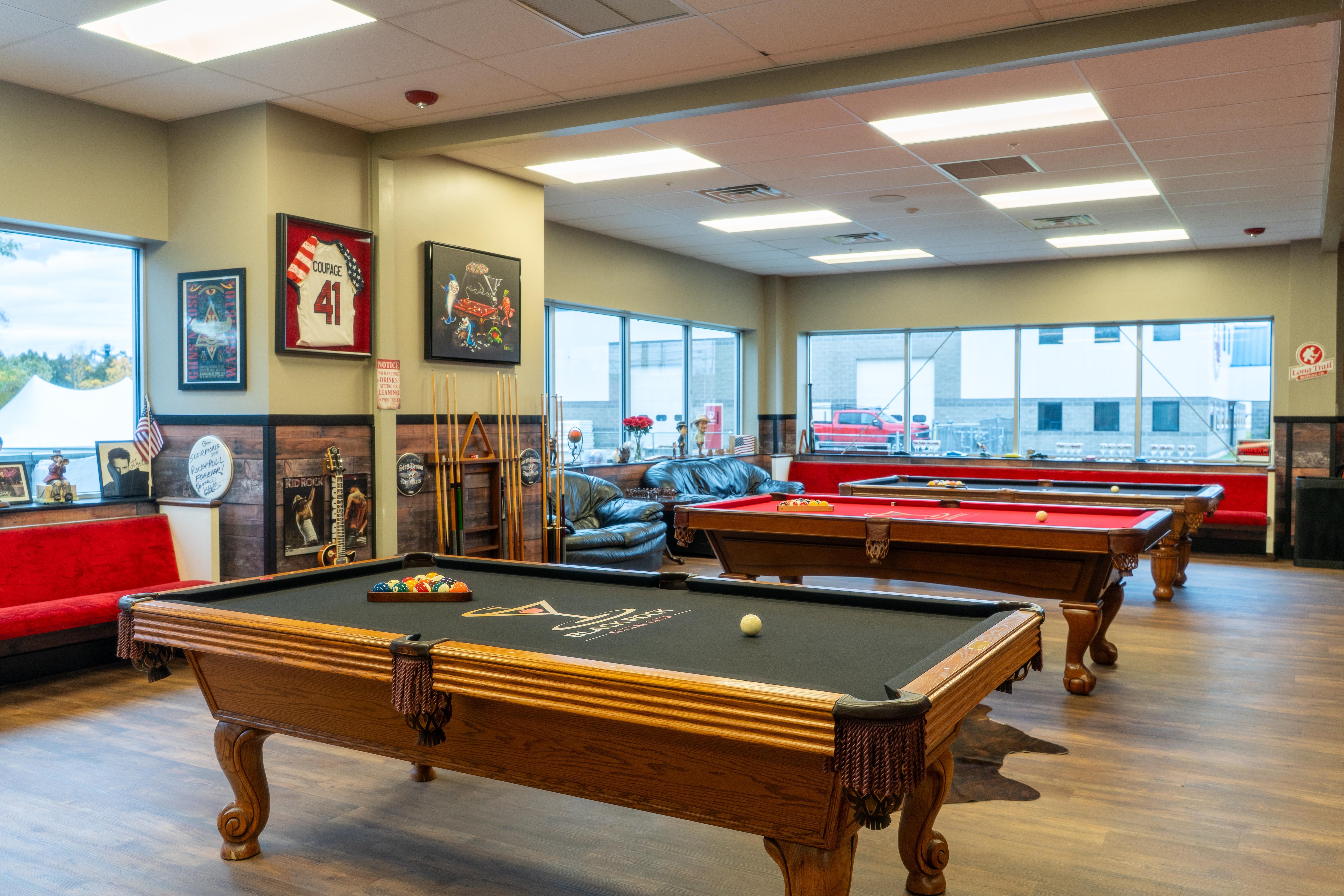 Home to pool tables, music, and relaxed social play