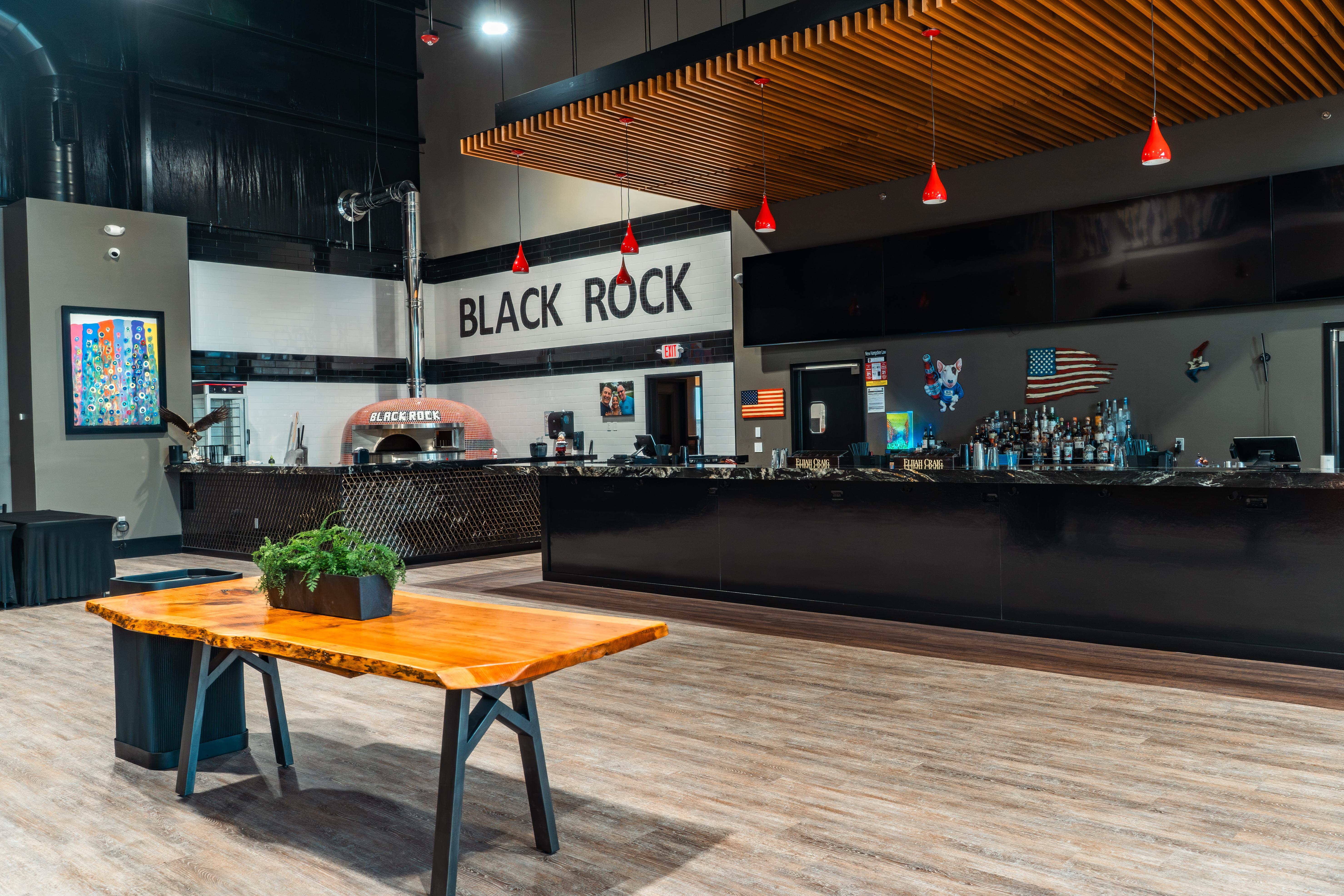 Open, inviting space for food, drinks, and conversation