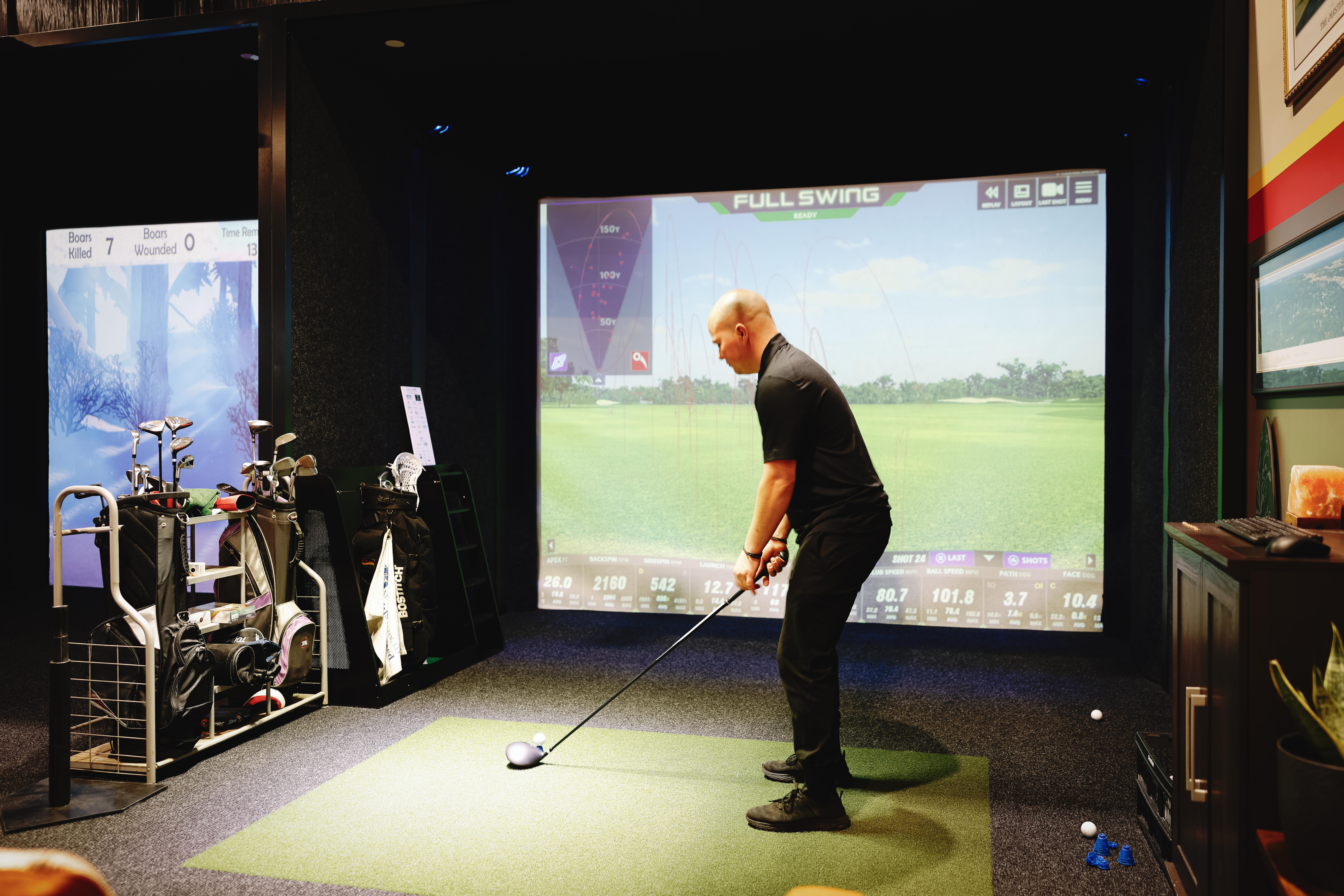 Play world-class courses on our high-tech golf simulators